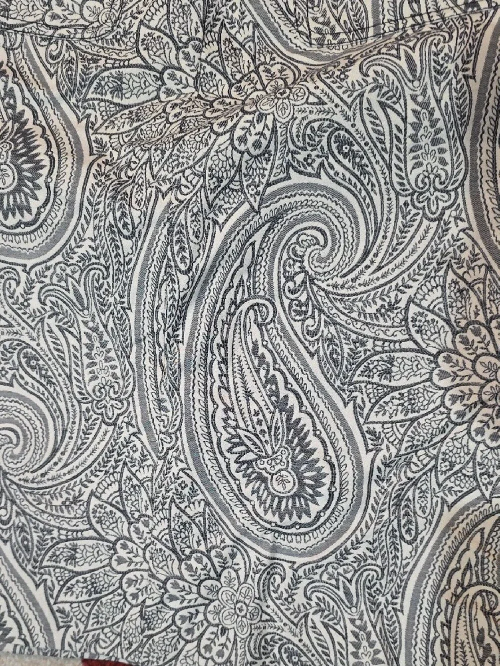 Carolina Herrera Black & White Paisley Chinos with Fabric Belt